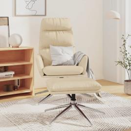 vidaXL Cadeira de descanso com banco tecido cor creme