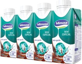 Leite Mimosa Com Chocolate Meio Gordo Sem Lactose 4x200ml