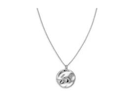 Colar ROSEFIELD  Iggy Textured coin necklace silver