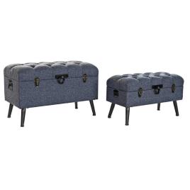 Banco-Arca Dkd Home Decor Azul Metal Poliéster Md.