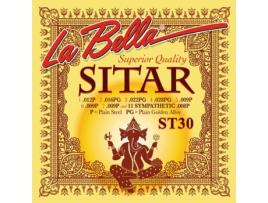 La Bella Conjunto de Cordas Sitar Aço Liso & Amp; Liga Dourada Lisa 01201600