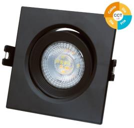 Projector LED Basculante Quadrado p/ Encastrar Série Banok 7W 3000-4000-6500K (Preto) - GSC
