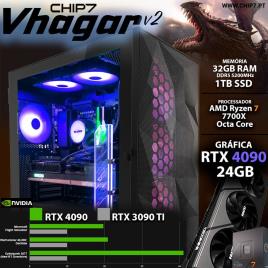 COMPUTADOR GAMING - AMD RYZEN 7 7700X / RTX 4090 24GB / 32GB RAM / 1TB SSD - CHIP7 VHAGAR V2