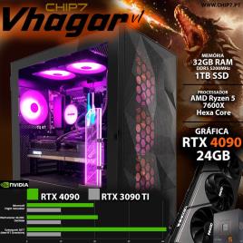 COMPUTADOR GAMING - AMD RYZEN 5 7600X / RTX 4090 24GB / 32GB RAM / 1TB SSD - CHIP7 VHAGAR V1