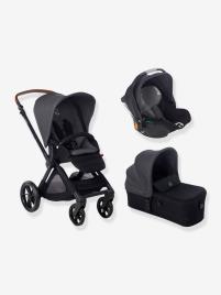 Combinado trio JANE, carrinho de bebé Muum + alcofa Micro + cadeira-auto grupo 0+ Koos iSize R1 preto escuro liso