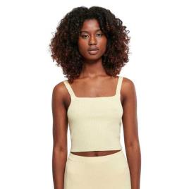 Urban Classics Cropped Knit Sleeveless Top Amarelo 2XL Mulher
