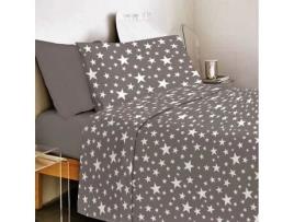 Conjunto de Lençois COTTON ARTEAN Givette (Cinzento - Cama de 150 cm - Algodão)