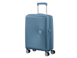 Mala De Cabine AMERICA TOUSRISTER Soundbox (55Cm - Expansível - 4 Rodas - 2,6 Kg) Azul Pedra