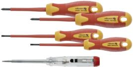 Conjunto de 4 Chaves Fenda + Busca Pólos c/ Isolamento (VDE 1000V) - HOGERT