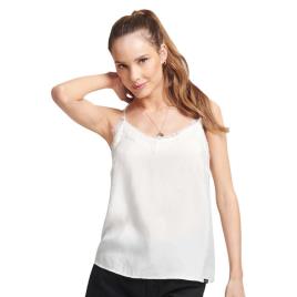 Superdry Studios Eyelash Cami Shirt Branco 2XS Mulher