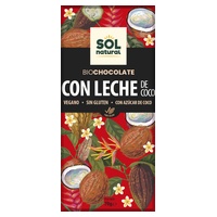 Chocolate ao leite de coco orgânico 70 g - Sol Natural
