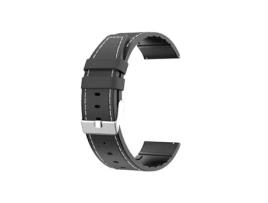 Bracelete Couro e Silicone Premium para Huawei GT Active - Preto