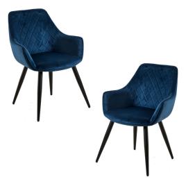 Presentes Miguel - Pack 2 Cadeiras Kres Veludo - Azul