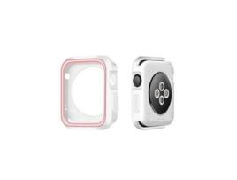 Capa de Proteção Reforçada para Apple Watch Se (2022) 40mm GIFT4ME Branco/Rosa