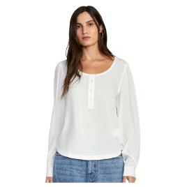 Rvca Brooklyn Long Sleeve Blouse Beige M Mulher