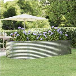 Vaso/floreira Jardim 291x140x68 cm Aço Revestido a Pó Prateado