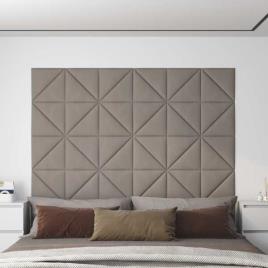 Painel de Parede 12 pcs 30x30 cm Veludo 1,08 M² Cinza-claro