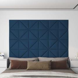 Painel de Parede 12 pcs 30x30 cm Veludo 1,08 M² Azul