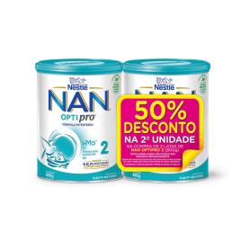 Leite Lactentes 2 Optipro 50% 2ºUn Nan 2 x 800 gr