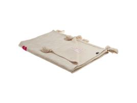 Manta Decorativa BELIANI Algodão Creme e Rosa 130x180 cm Nandyal