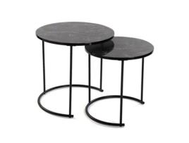 Conjunto de mesas de aninhamento preto