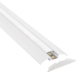 Kit - perfil aluminio trend para fitas led 1 metro branco