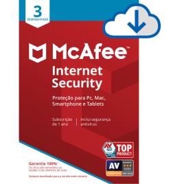 McAfee Internet Security - 1 Ano, 3 Dispositivos - Chave Digital