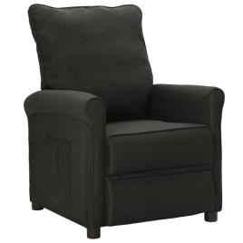 vidaXL Poltrona reclinável tecido preto