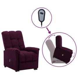 vidaXL Poltrona reclinável elevatória tecido roxo