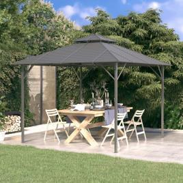 vidaXL Gazebo com telhado duplo 3x3 m antracite