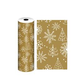 Bobine Papel Embrulho Celuloso Natal 4KG/62CM Dourado