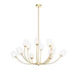Klassieke hanglamp goud met glas 12-lichts - Elien