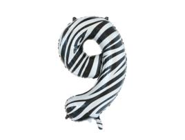 Balão WEFIESTA Foil Número 9 Zebra