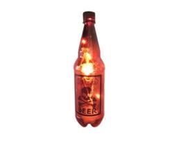 Adereço EUROCARNAVALES Garrafa De Halloween Com Luz E Esqueleto Dentro 29X8 Cm