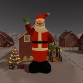 vidaXL Pai Natal insuflável com luzes LED 1000 cm