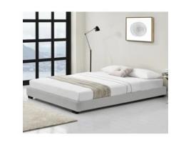 Cama CORIUM (Couro Sintético - Branco - 180x200 cm)