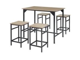 Conjunto TECTAKE de Mesa TECTAKE Bistrô Edimburgo 4 + 1