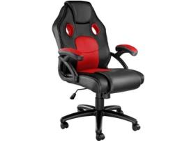 Cadeira De Escritório Racing Mike TECTAKE (Preto/Vermelho - Couro sintético - 68 x 69 x 114.5 cm)