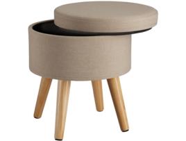 Banco TECTAKE de Armazenamento Acolchoado Yumi Efeito Linho