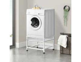 Suporte para Máquinas da Roupa [EN.CASA] (Aço - Branco - 63 x 54 x 41 cm)