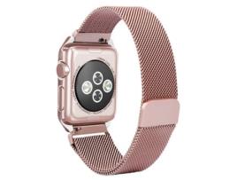 Bracelete Milanese com Fecho Magnético para Apple Watch Se (2022) 44Mm Rosa