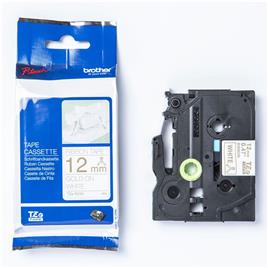 P-TOUCH Cassete de Fita de Etiquetar, 12 mm x 4 m, Dourado sobre Fita Branca