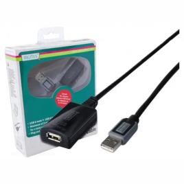 Cabo Usb 2.0 Tipo-A Macho / Fêmea Amplificado 10m Digitus