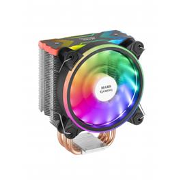 Cooler MARS GAMING MCPUX CPU COOLER, DUAL ARGB, 12CM PWM FAN, 4X HEATPIPE, 180W, BLACK
