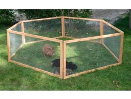 Parque para Cães e Coelhos KERBL 6 Painéis (Castanho - Madeira)