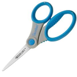 Tesouras Soft Grip Microban, aço inoxidável, 155 mm, azul/cinzento