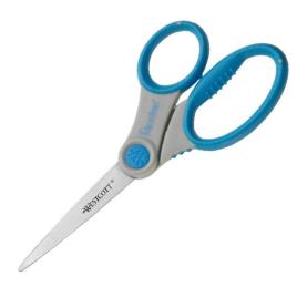 Tesouras Soft Grip Microban, aço inoxidável, 177 mm, azul/cinzento