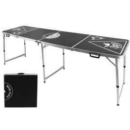 HI Mesa dobrável ajustável em altura para beer pong preto