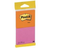 Pack de 2 Blocos de Notas Aderentes POST-IT 264063 (Multicor - 75 Folhas)