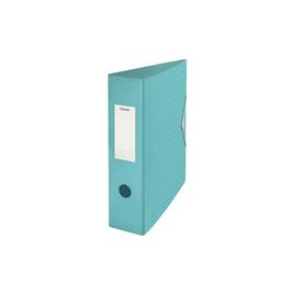 ESSELTE Pasta de Arquivo com Elástico Ice, A4, Lombada Larga de 75 mm, 500 Folhas, Azul Turquesa